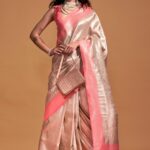 OFF PINK LUXURIOUS SILK SAREE
