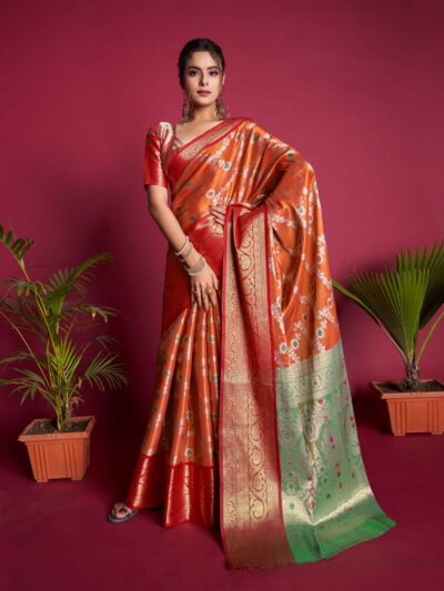 ORANGE SILK SAREE