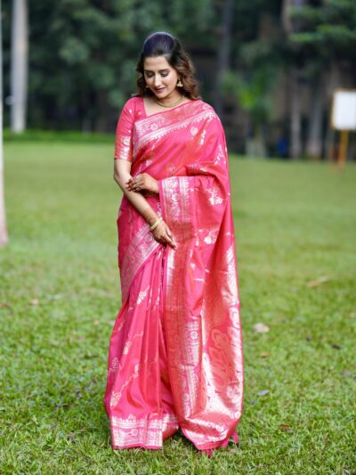 PINK BANARASI PREMIUM SAREE