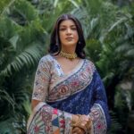 BULE MADHUBANI SILK SAREE - Image 3